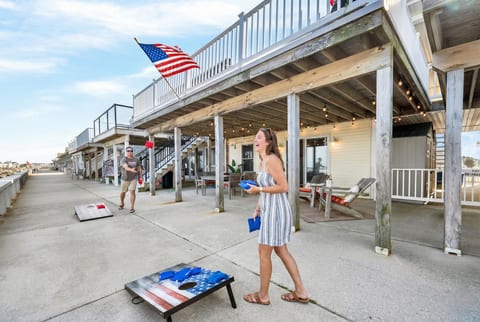 Game time in the sun! Have fun out back on the water after the beach!