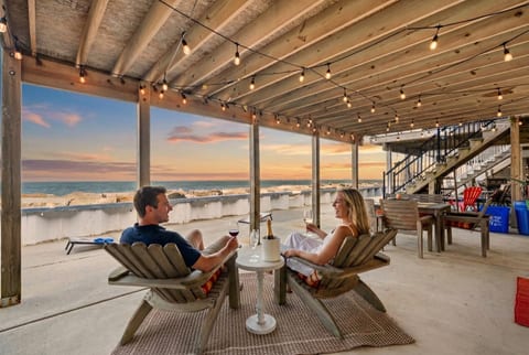 Enjoy a glass of wine at the golden hour over while over looking the inlet!