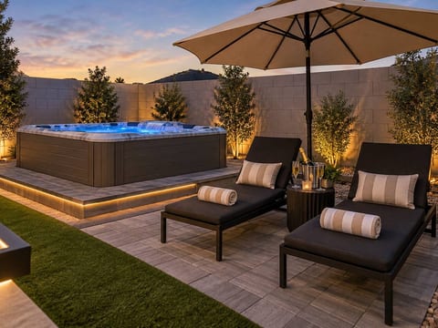 NEW Hot Tub + Gym + Casita | 2 Min to Airport