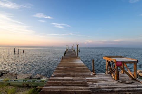 Pier with fish cleaning area
