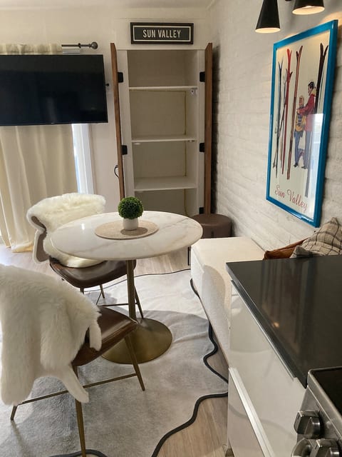 Oversized storage closet near dining nook
