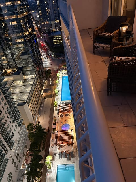 Night View on Pool from Terrace