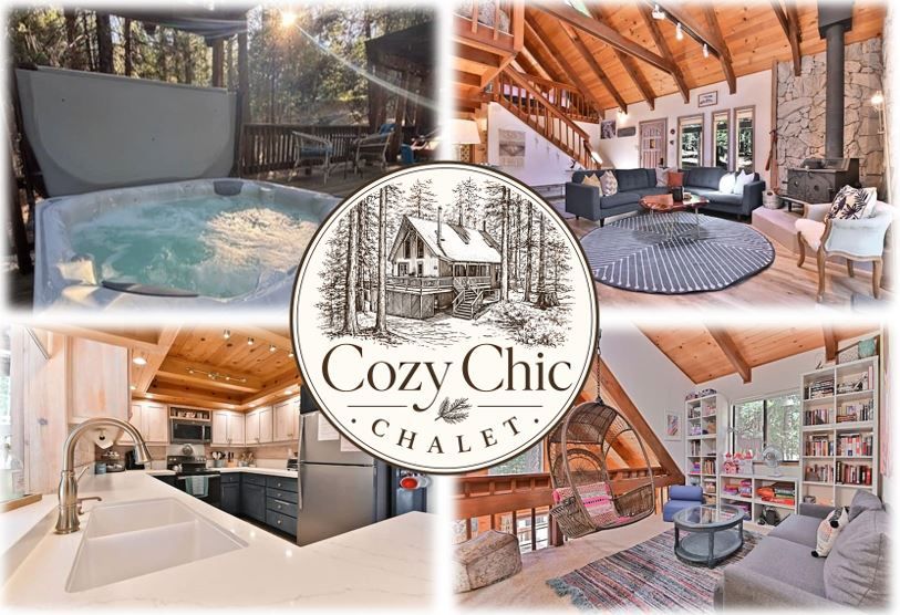 Cozy Chic Chalet — sito web multi-proprietà di affitti vacanze creato con Houfy, Camp Connell, California