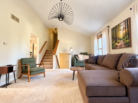 Plenty of room for everyone to relax, watch a movie, or play a board game.