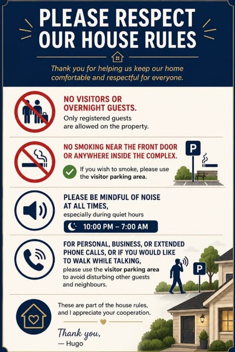 Clear, guest-friendly house rules for a smooth and respectful stay