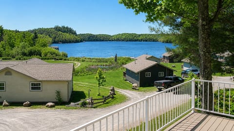 Gorgeous view from the deck over looking the Lake of Bays.