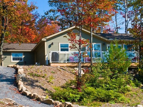 Two parking spaces on either side of the cottage. More parking by the resort office (3 minute walk) for snowmobiles, boats or vehicles if needed. EV charger on site by the resort office.