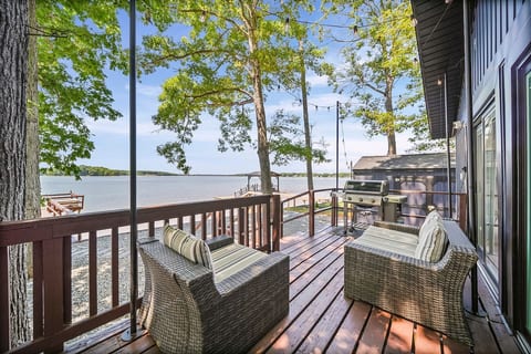 Lounge and grilling area off the deck.