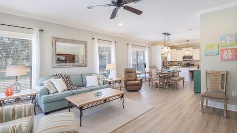 Large open space for family interaction. Cook, dine, and share time.