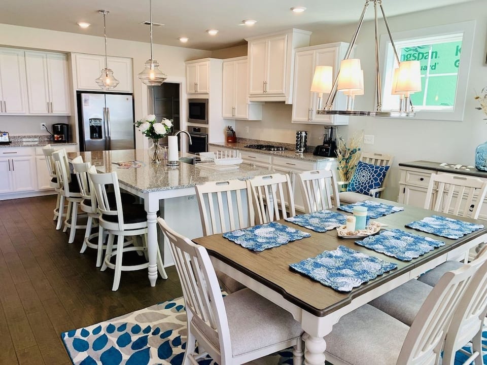 Dining area to kitchen view.
