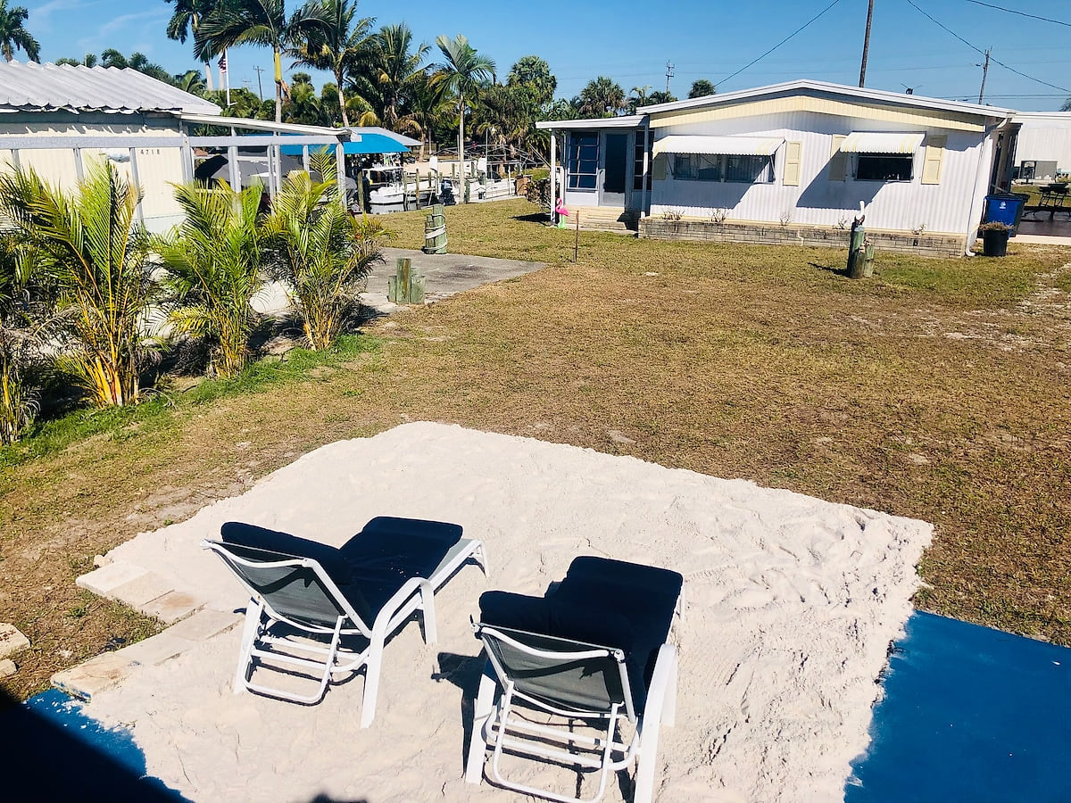 We made a little beach spot out front! Enjoy