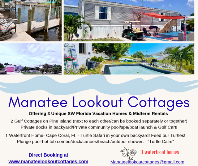 Manatee Lookout-Boat to Beach, Dock, Pool, Kayaks