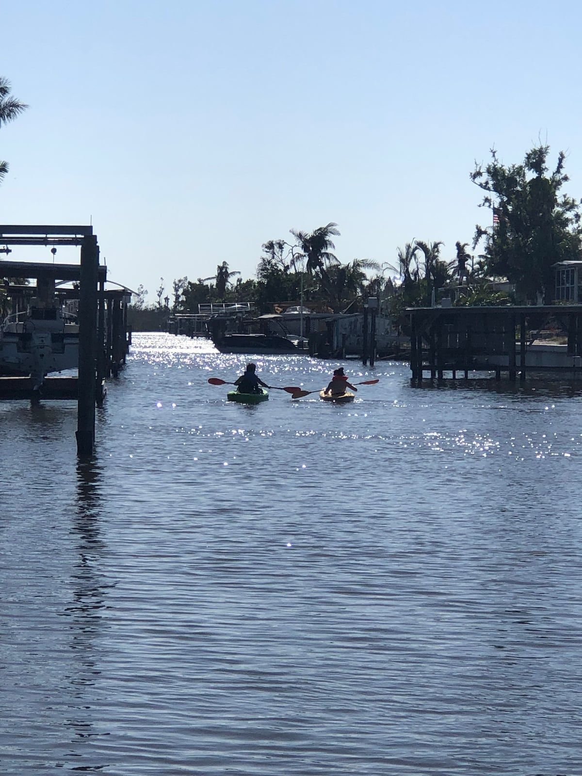 Kayaking down our canal!
