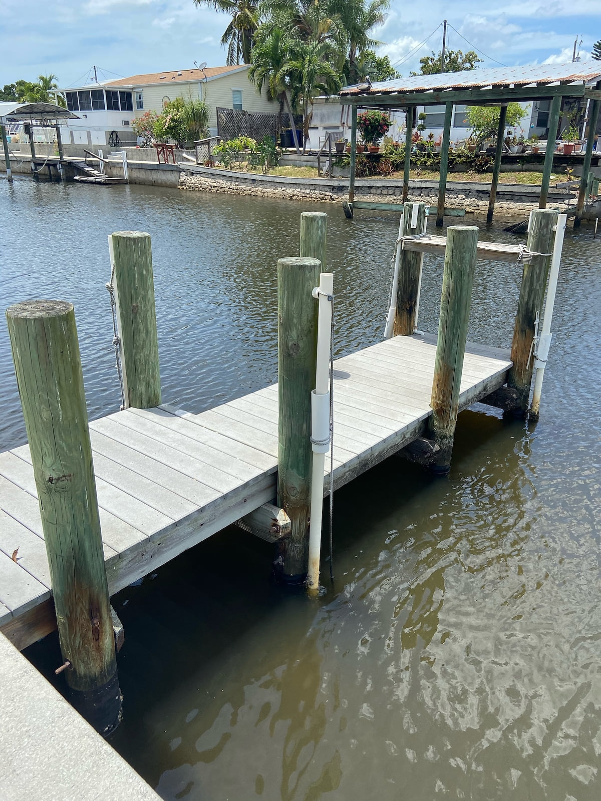 Our dock for your use!  This is low tide. Cleats and a ladder have since been added to the dock.