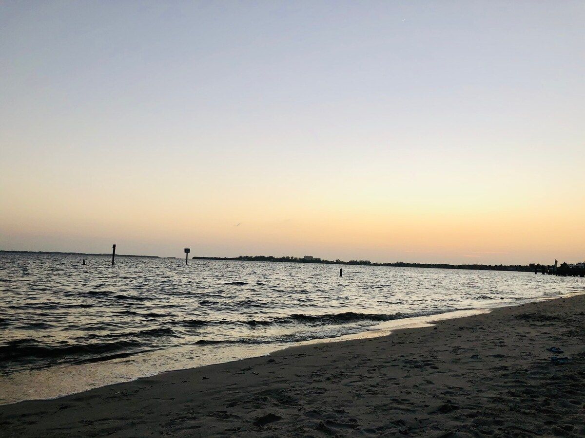 Cape Coral Yacht Club Beach!  About 20ish minutes from our house.  This is a cute beach, with a pier, playground for kids on the sand, picnic tables, docks, restaurant on the water etc...