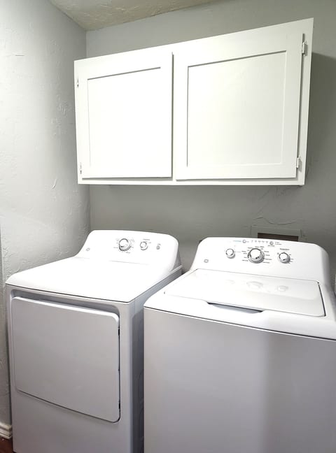The laundry is available for your use at any time. These were just purchased about two months ago.