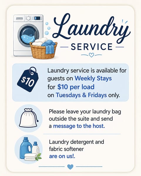 Convenient Laundry Service for Weekly Guests