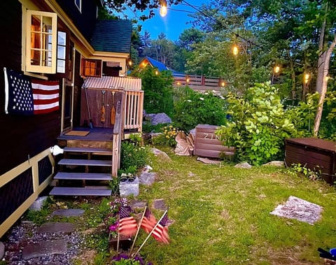 Back porch area at night