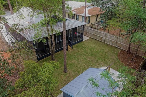 View of the back yard of the house