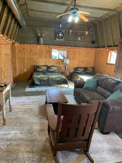 One room rustic cabin.