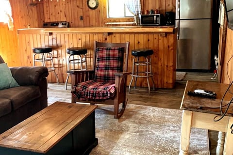 One room rustic cabin.