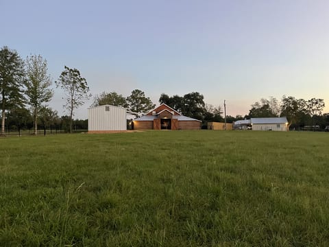 The hay barn, horse barn and the Cottage
