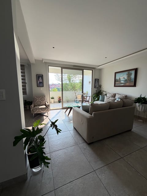 Living room, balcony