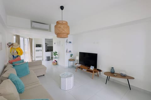 Living room with AC and TV