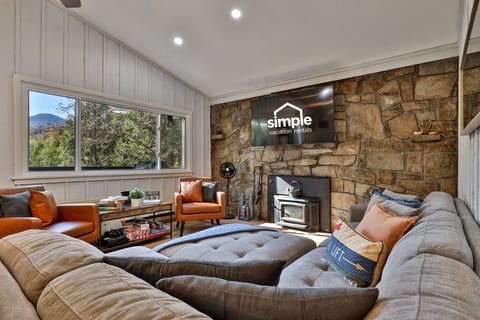 Settle in beside the wood stove after a day outdoors.