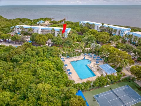[Aerial view] Shared pool & hot tub
