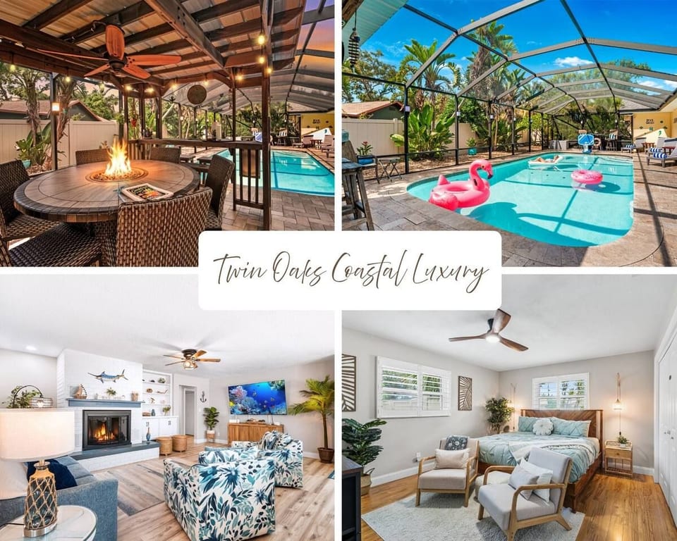 Twin Oaks | Pool, Tiki Bar, Fire Pit | 5 Min Beach - Largo