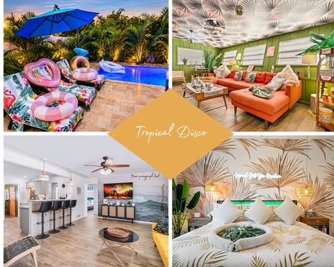 Tropical retreat with private pool, stylish interiors, and playful island vibes