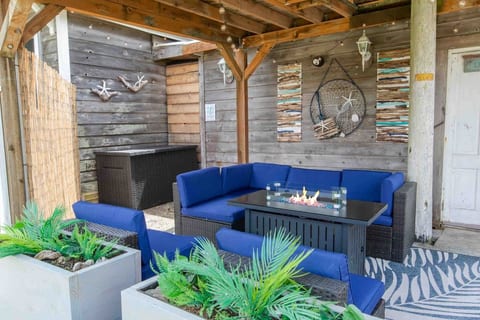 Relax on the patio, enjoy the fire. If you run out of propane please let us know. We will try and replace it by the next day.