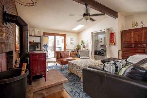 Great room looking into kitchen and onto backyard