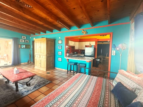 Open plan living area and kitchen Queen day in Living area
