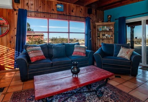 Living area with 360 views of the open land desert.