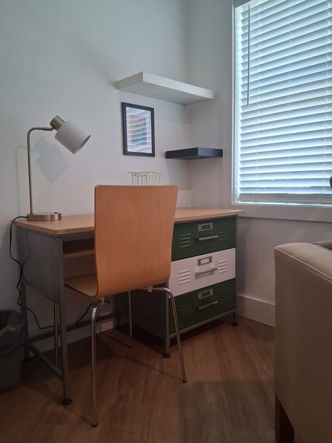 Small desk and chair for dedicated work space