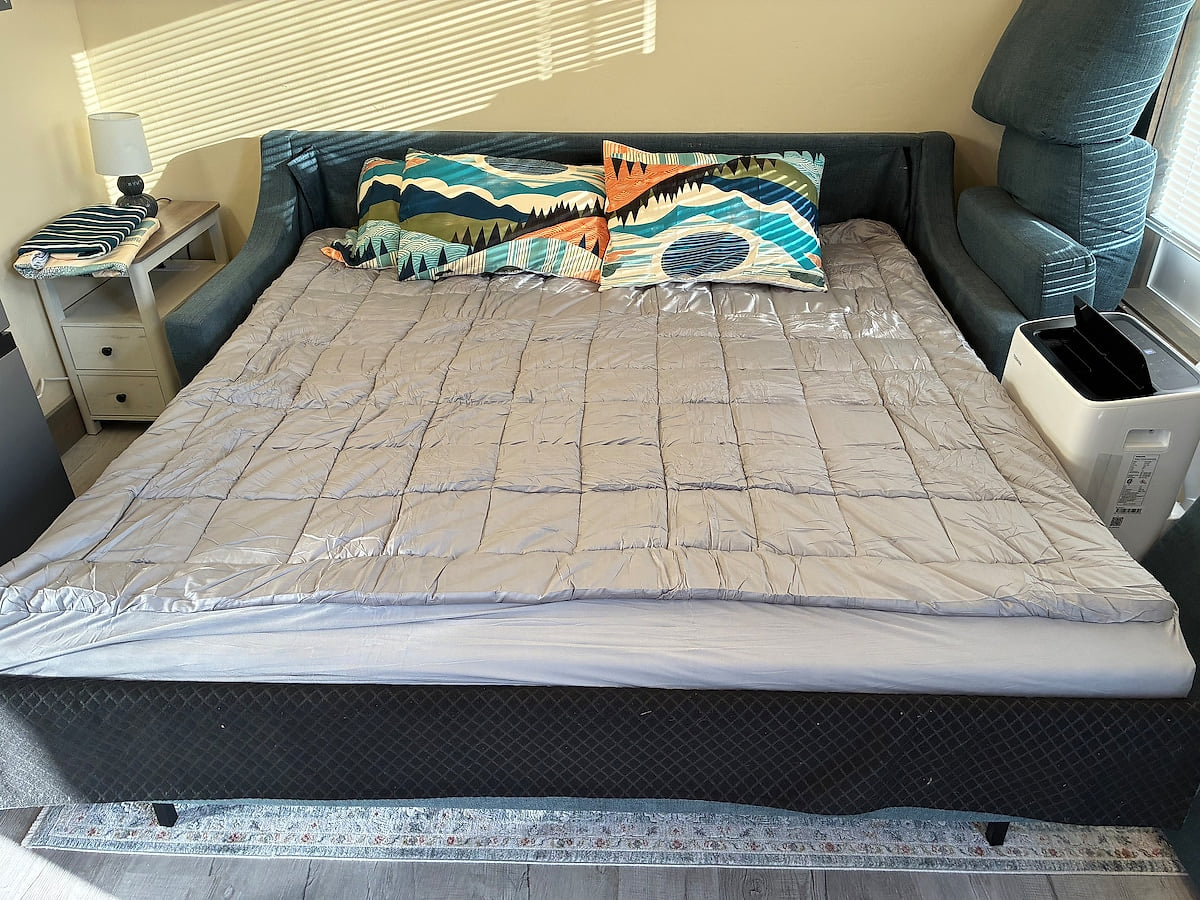 Living room has King size sofa bed