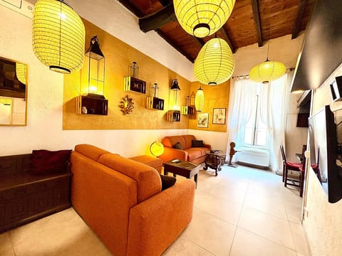 living room with 2 double sofa bed