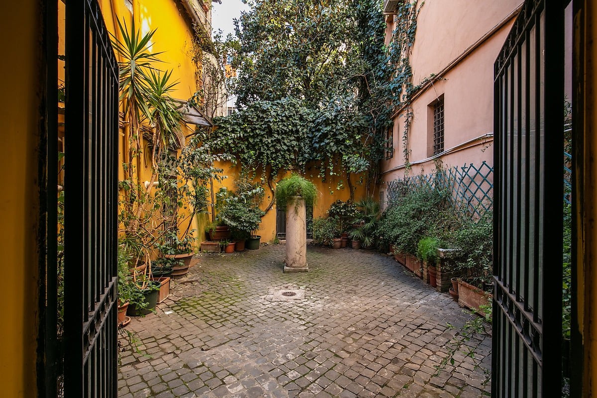 small courtyard inside the building