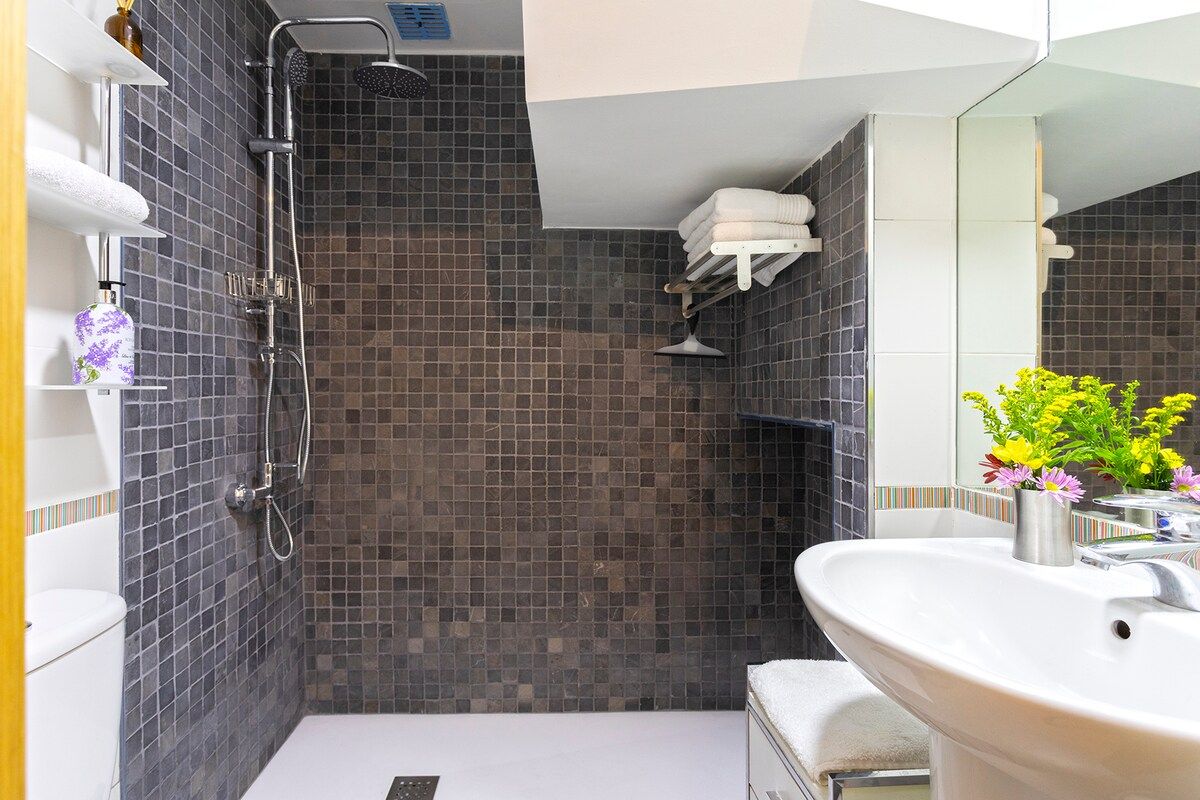 Bathroom No. 2 with shower and sink