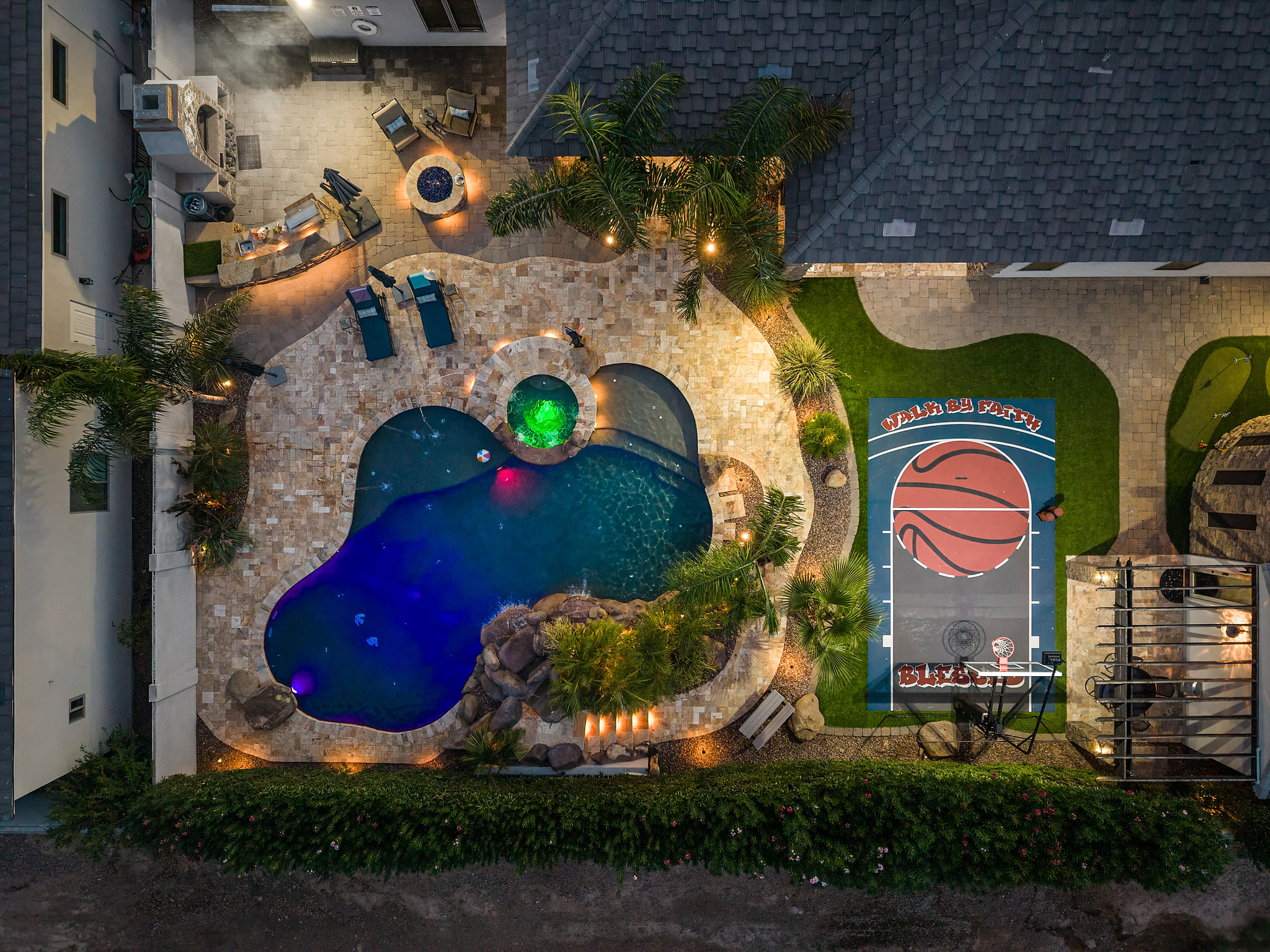 Pool + Slide | Spa | Basketball - Resort Backyard
