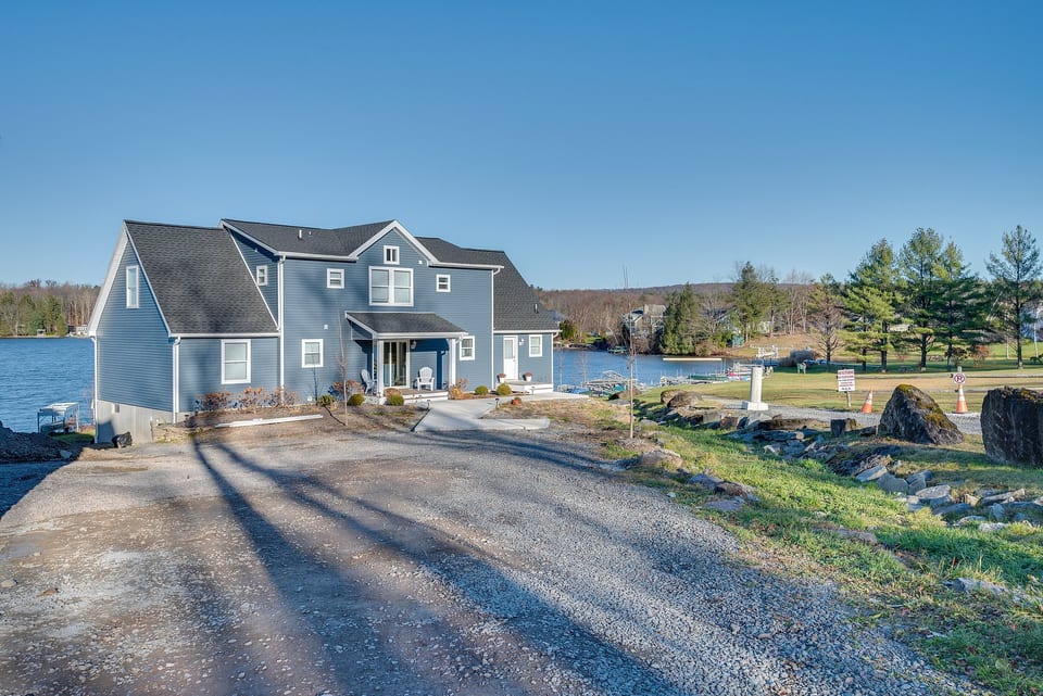 Spacious waterfront home with peaceful views and a private setting