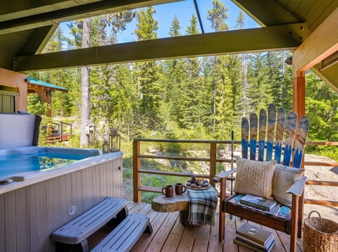 Hot Tub Retreat: Unwind with nature views and a hot tub on your private deck!
