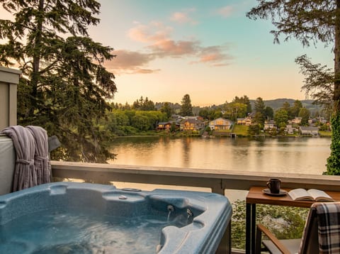 Hot Tub Retreat: Unwind in the warm bubbles while soaking in stunning sunset views!