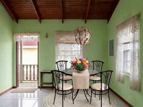 Sunlit dining space perfect for coffeee or sharing meals