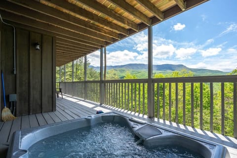 Relax in the hot tub and enjoy this view