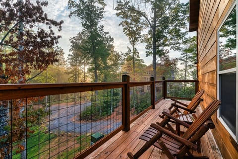 Peaceful mountain and forest views wrap around every side of the cabin, so there's always a quiet spot to take it in.