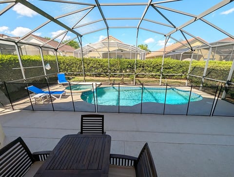 Beautiful private pool deck with spa, shaded dining area, pool fence for families with children (pool/spa heat is a pre-bookable paid optional extra to be requested before check-in)