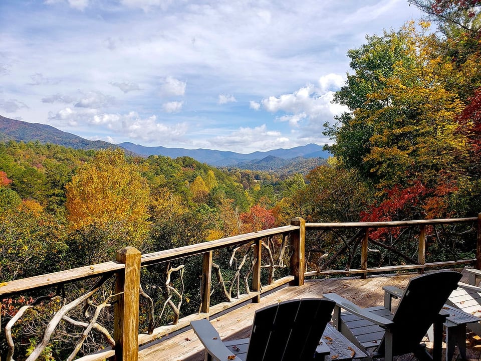 Fall view of Tusquittee Valley from deck